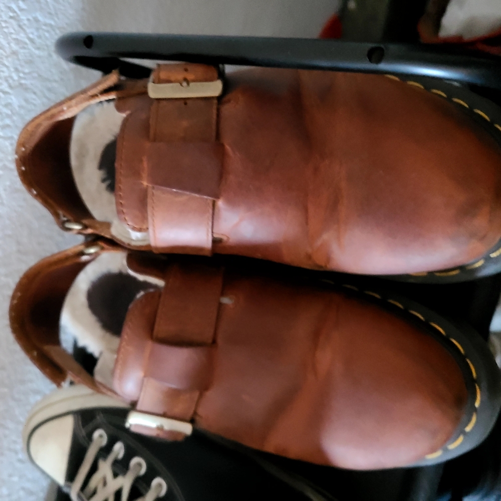 Brown Leather Mules